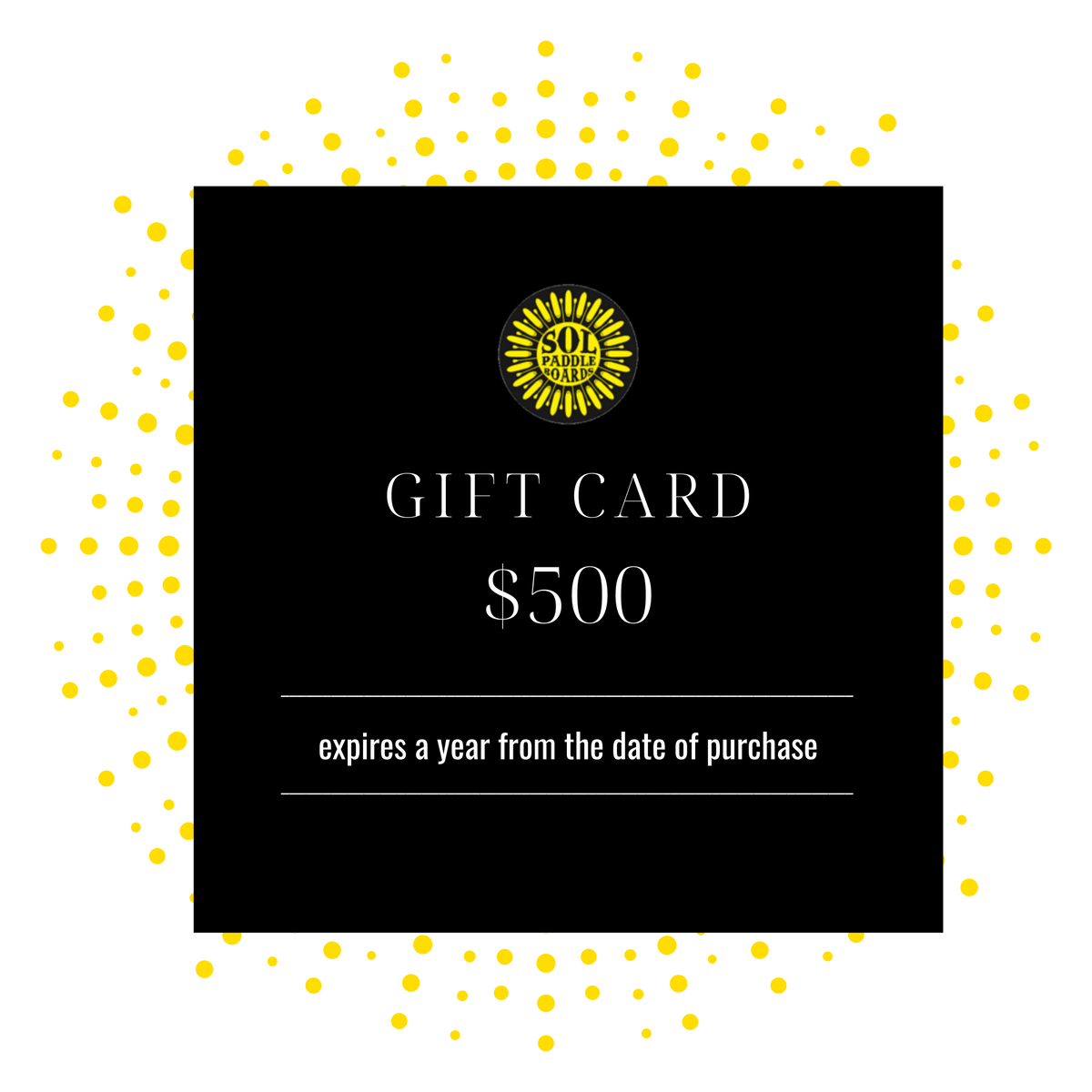 $500 SOL Paddle Boards Gift Card